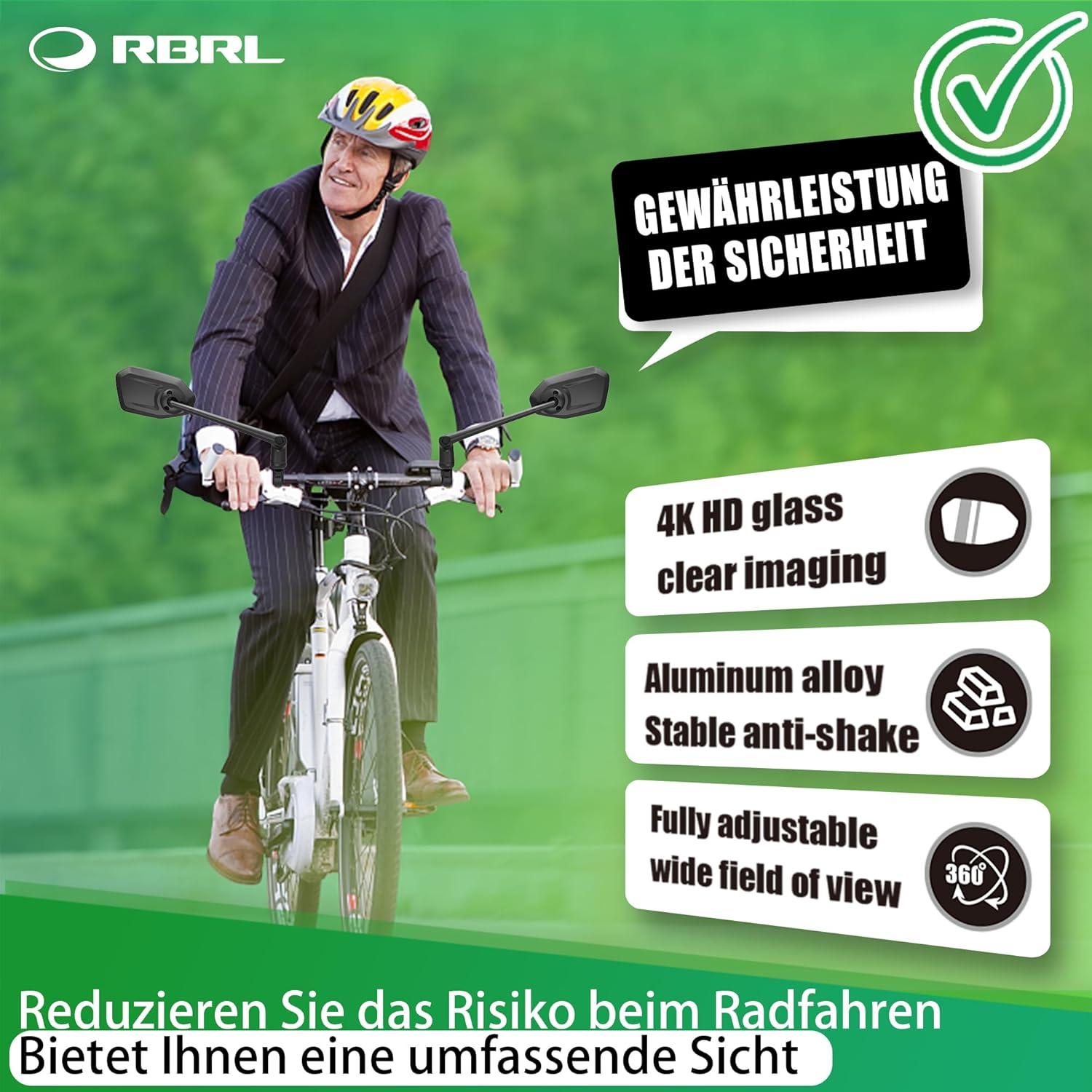 Fahrradspiegel ProVision-Echtglas Aluminiumlegierung 360° drehbar