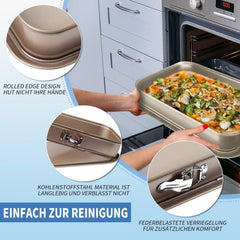 Marrzuplex Backform Rechteckig Antihaft mit SafeClicK Verschluss 34cm