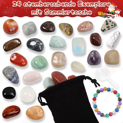 Adventskalender 2024 Kinder mit 24 Kristall Edelstein