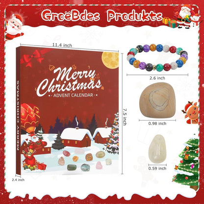 Adventskalender 2024 Kinder mit 24 Kristall Edelstein