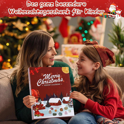 Adventskalender 2024 Kinder mit 24 Kristall Edelstein
