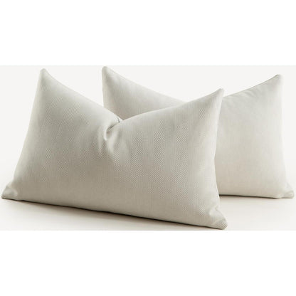 2x Kissenbezug 40x60 cm Creme Chenille - Weich & Gemütlich