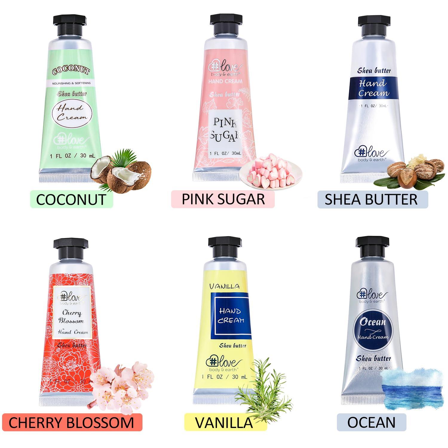 Handcreme Geschenkset trockene Hände Pflanzendüfte 6 Düfte