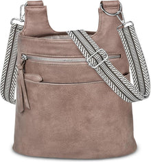 Stylische PU Leder Umhängetasche mit Mehreren Fächern und