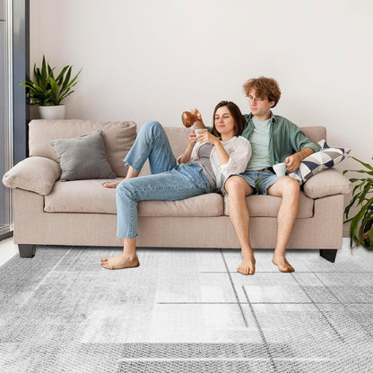 Moderner Teppich 120x170 Anti-Rutsch Waschbar Groß für Wohnzimmer