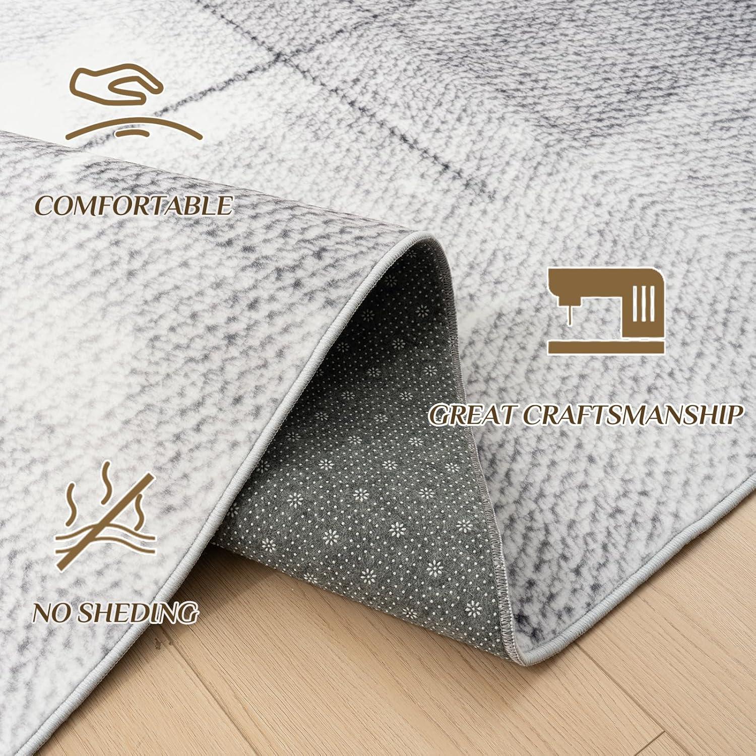 Teppich Moderner Anti-Rutsch Kurzflor 120x170 waschbar Kuschelteppich
