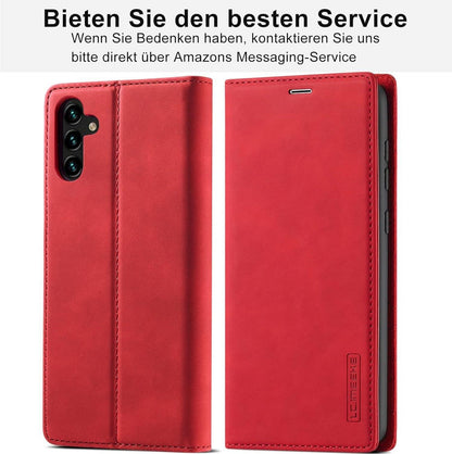 Samsung Galaxy A05S Hülle Leder Klappbar Flip Wallet Cover Rot