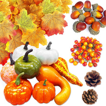 Halloween Kürbis Deko Set Herbstdeko Ahornblätter Eicheln 170 Stück