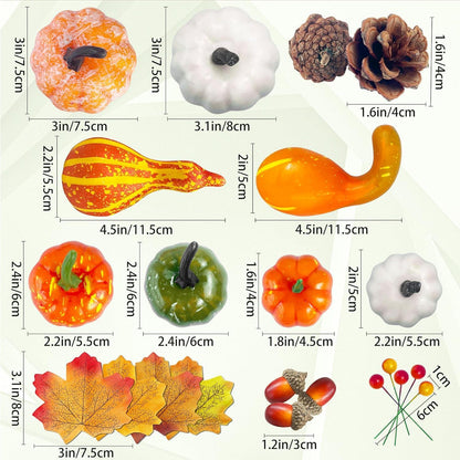 Herbstdeko Kürbis Set 170 Stück Halloween Ahornblätter