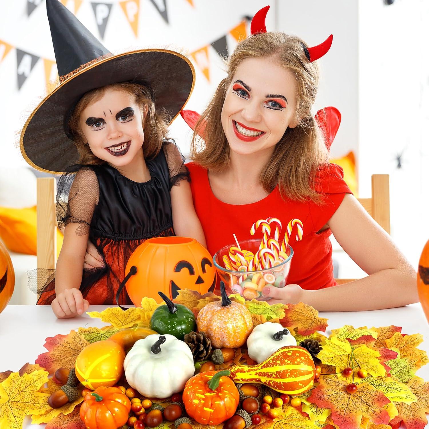 Herbstdeko 170tlg Kürbis Ahornblätter Eicheln Streudeko Thanksgiving