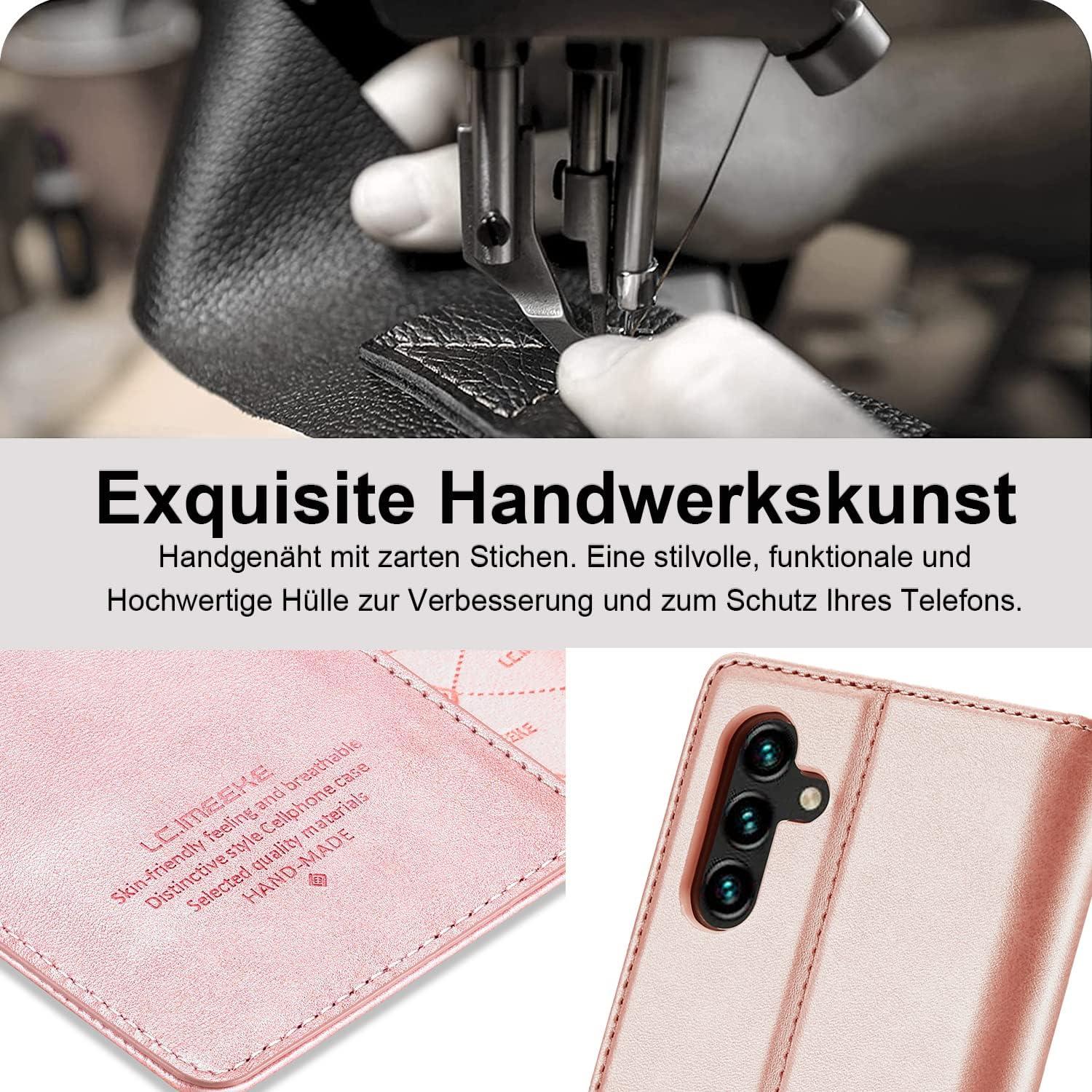Samsung Galaxy A05S Hülle Leder Klapphülle mit Ständer