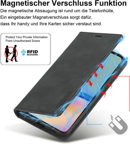 Handyhülle Samsung Galaxy A05S Leder Wallet 360 Stoßfest Klapphülle