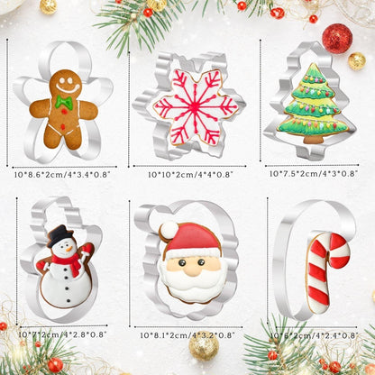 Große Weihnachts-Ausstechformen-Set aus Edelstahl, 10,2 cm