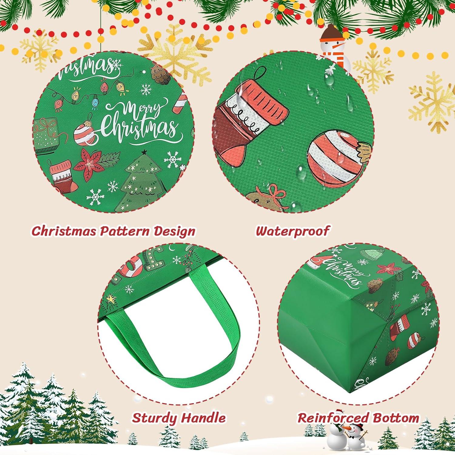 BBLIKE Weihnachtsgeschenktüten mit Gewebepapier - 6er Set, Santa Claus, Elch, Weihnachtsbaumdesign