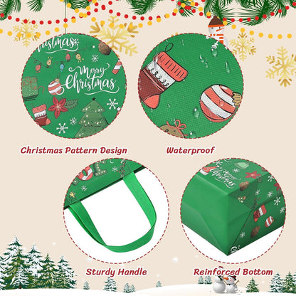 BBLIKE Weihnachtsgeschenktüten mit Gewebepapier - 6er Set, Santa Claus, Elch, Weihnachtsbaumdesign