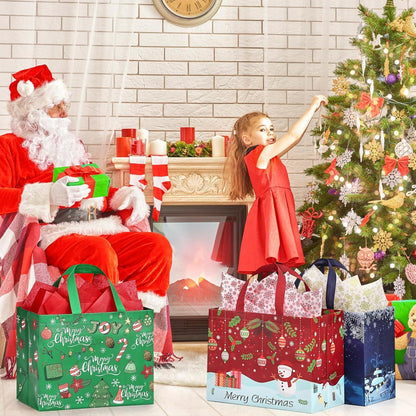 BBLIKE Weihnachtsgeschenktüten 6er Pack - Santa, Elch, Weihnachtsbaum