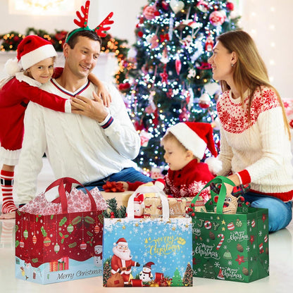 Geschenktüten Weihnachten Gewebepapier 32x25x17cm 6Pcs Non-Woven