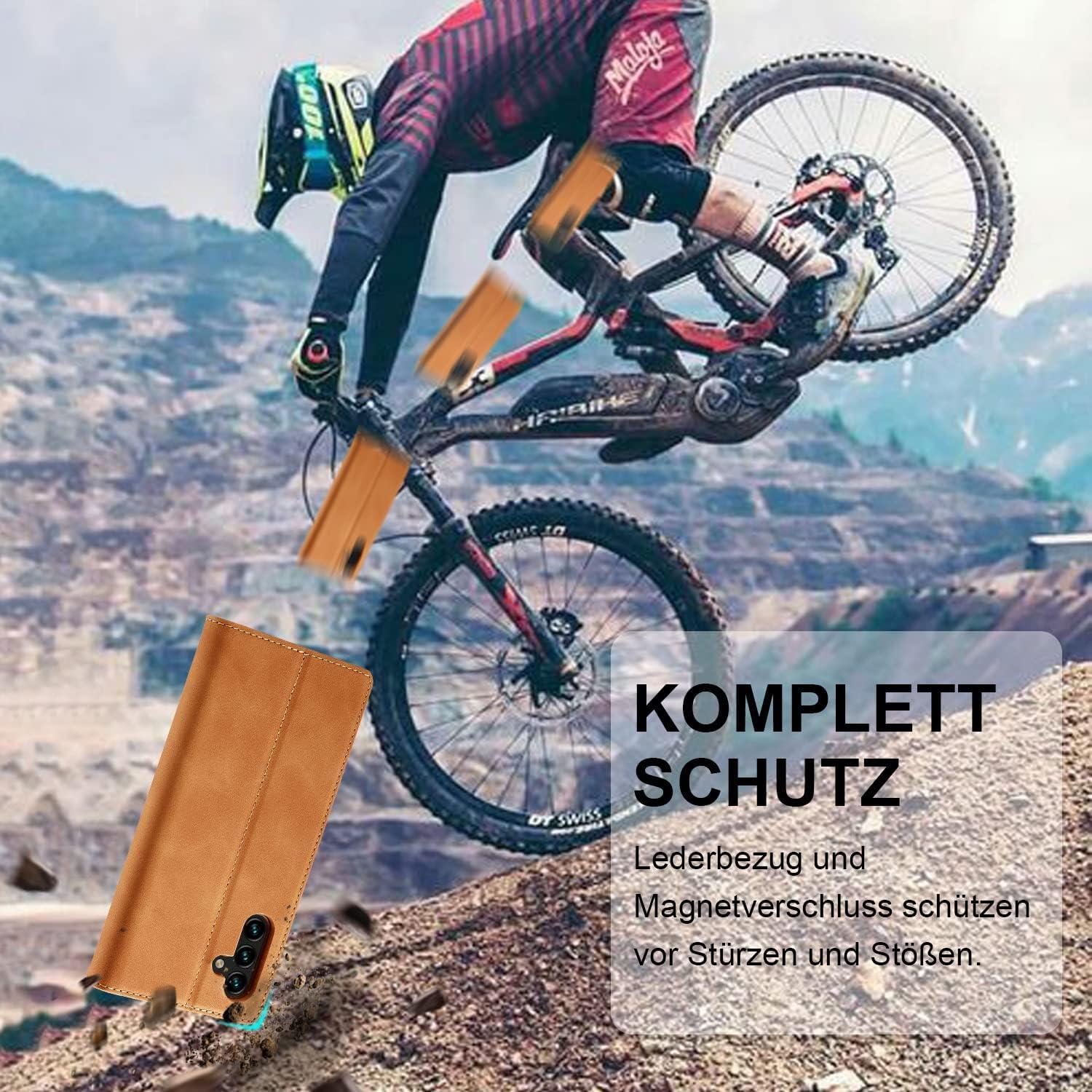 Samsung Galaxy A05S Hülle Leder Wallet Flip Case Schutz Braun