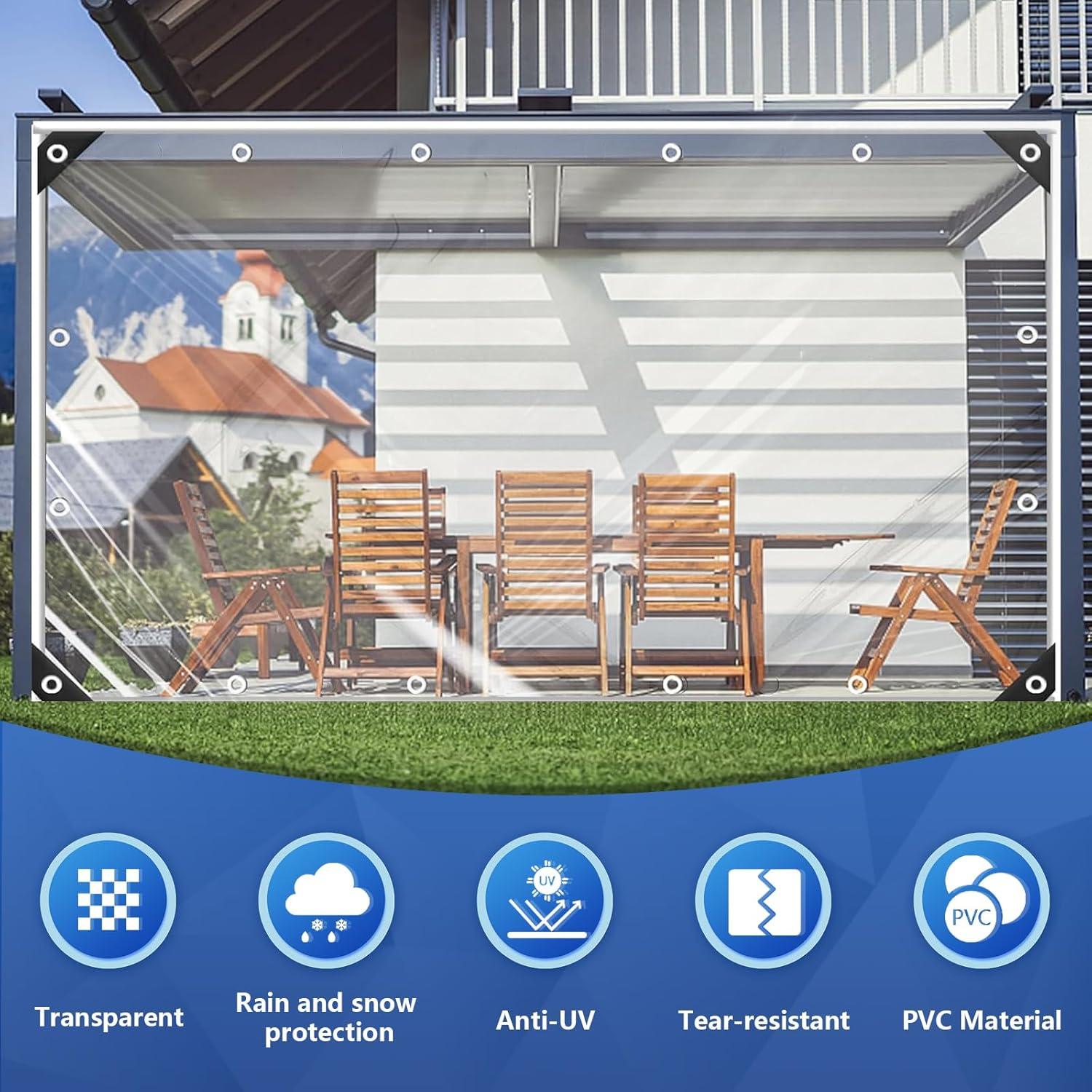 Wasserdichte Transparente PVC Abdeckplane mit Ösen