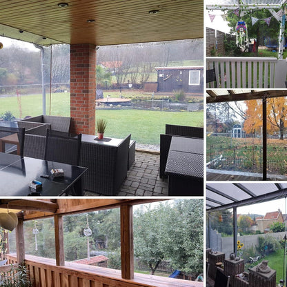 Abdeckplane Transparent Wasserdicht 420g/m² PVC Ösen Balkon 1x2m