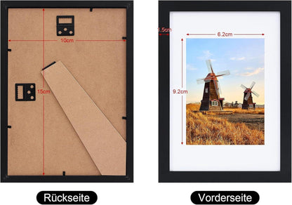 Spotjoy Schwarz Holz Bilderrahmen 10x15cm 12er Set Acrylglas