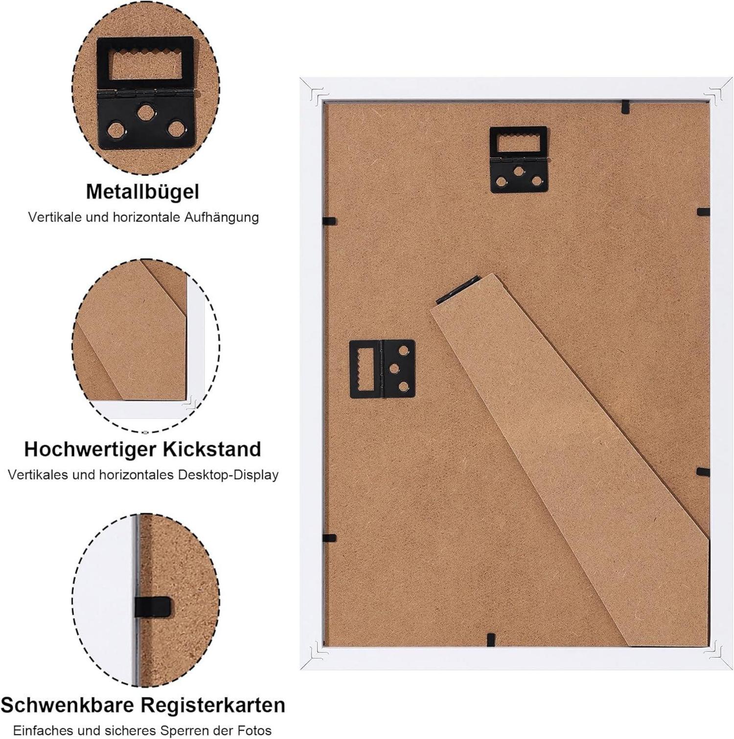 Bilderrahmen 13x18 cm 12er Set Holzrahmen mit Passepartout