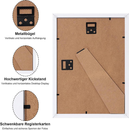 Bilderrahmen 13x18 cm 12er Set Holzrahmen mit Passepartout