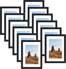 Bilderrahmen Set Fotorahmen Posterrahmen Holzrahmen Schwarz 13x18cm
