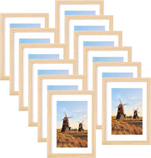 Fotorahmen Set 12er 13x18cm Holz Bilderrahmen Passepartout Acrylglas