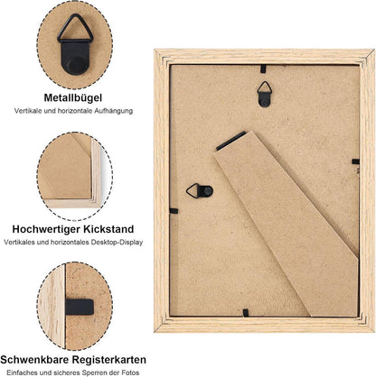 Fotorahmen Set 12er 13x18cm Holz Bilderrahmen Passepartout Acrylglas
