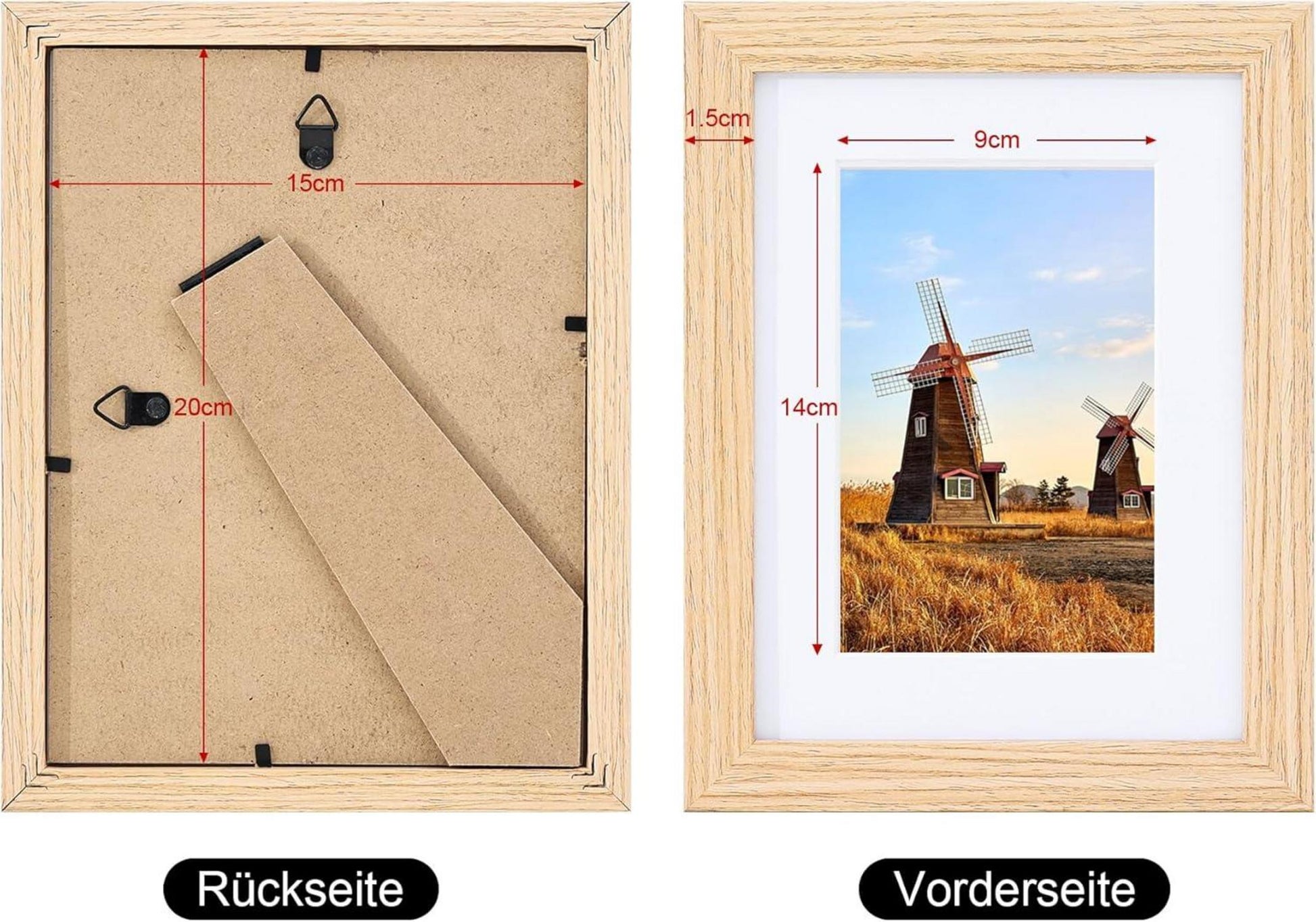 Spotjoy Bilderrahmen 15x20 cm 12er Set Holzrahmen Acrylglas