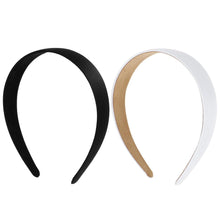 2er Set Schwarze Satin Haarreifen 2.5cm breit - DIY Haarschmuck für