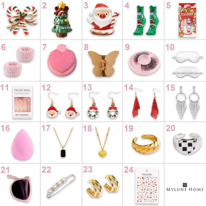 Adventskalender 2024 Schmuck Set Weihnachtsgeschenke Frauen