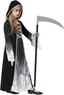 Halloween Sensenmann Mädchen Kostüm Grim Reaper Skelett Kleid