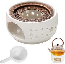 Stövchen Teewärmer Porzellan Teelichthalter Herdmatte Hohl Design