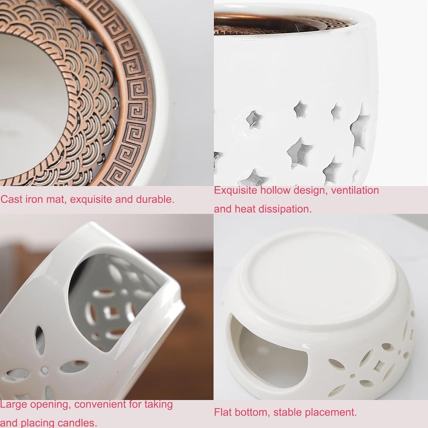 Stövchen Teewärmer Porzellan Teelichthalter Herdmatte Hohl Design