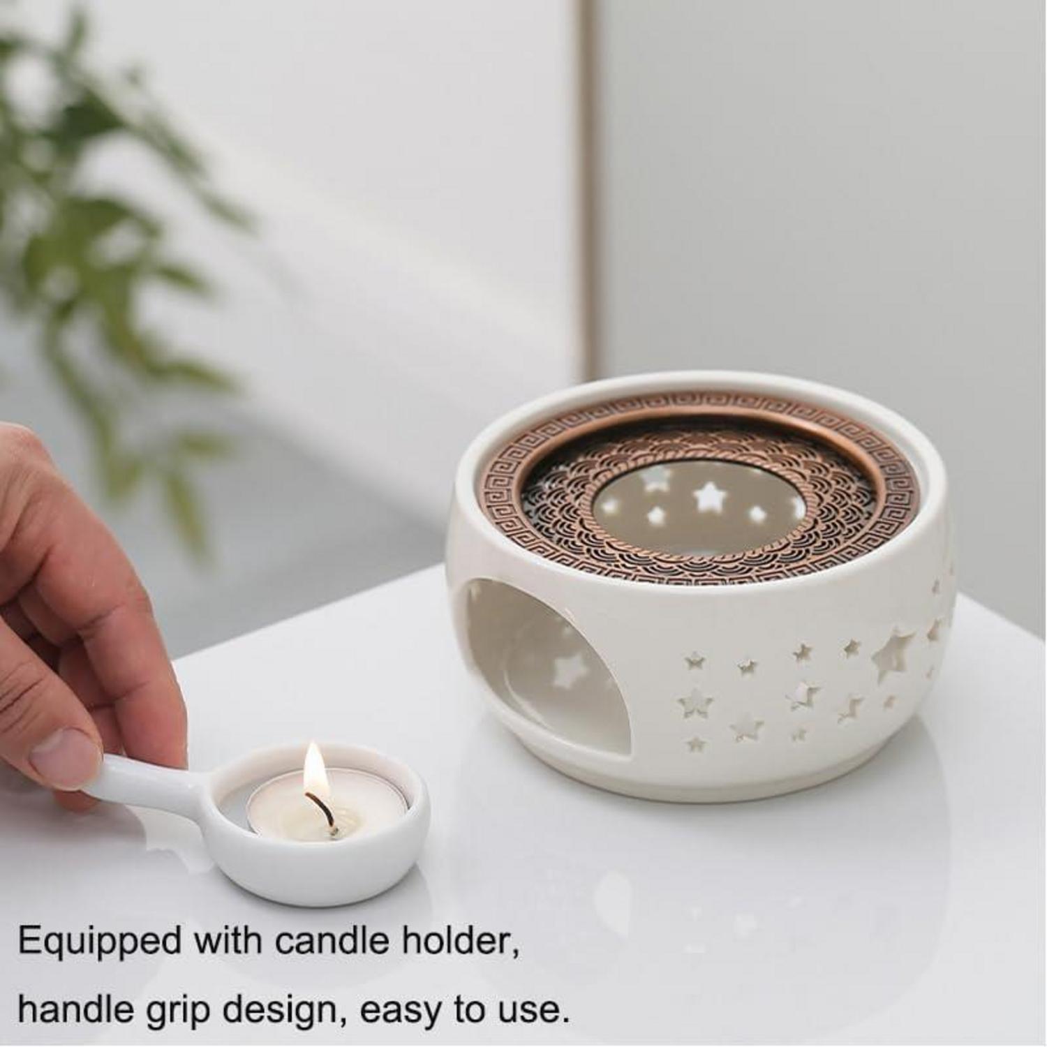 Stövchen Keramik Teewärmer Porzellan Teelichthalter Herdmatte Design Kaffeewärmer für Kaffee