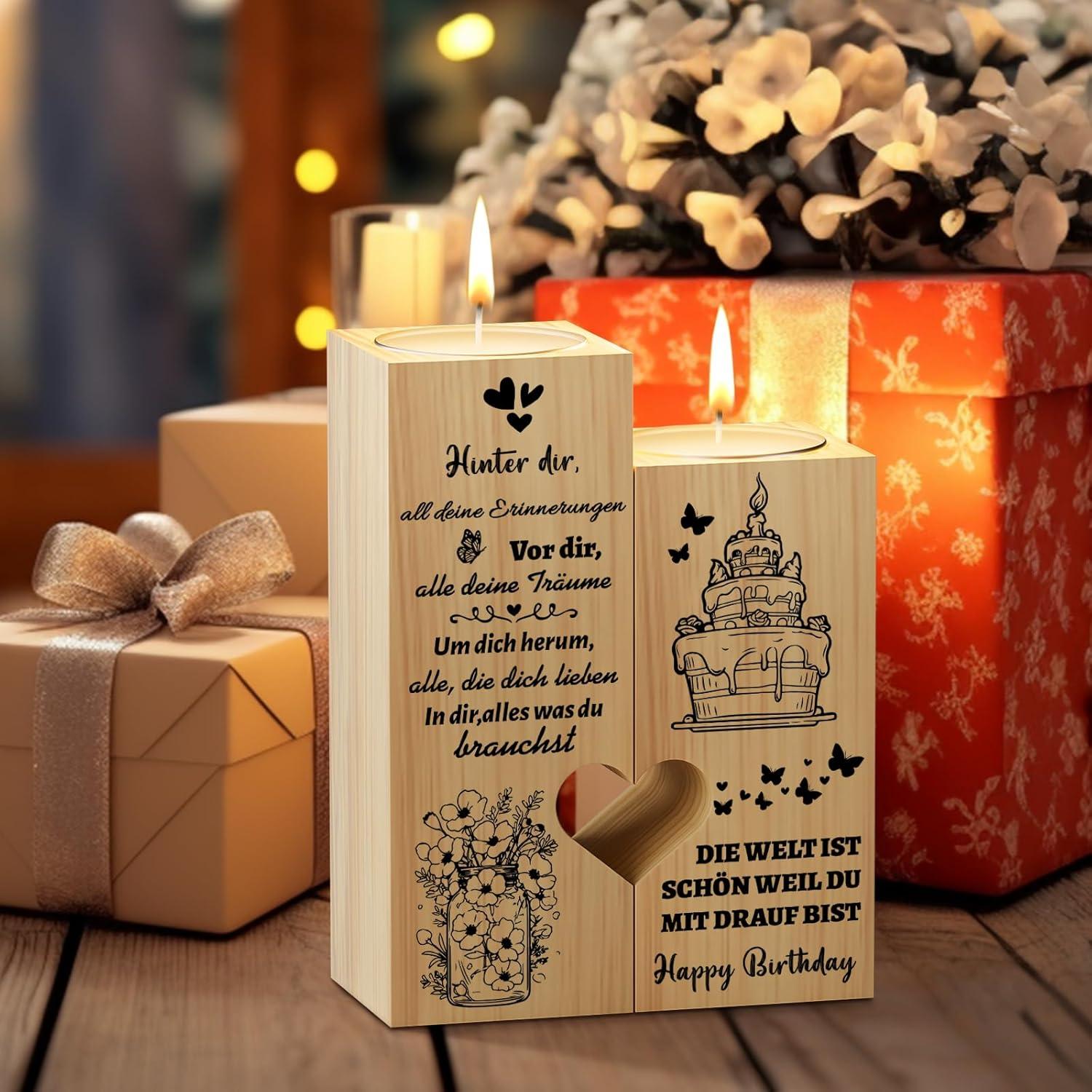 Geburtstagsgeschenk Herz-Kerzenständer für Frauen Männer