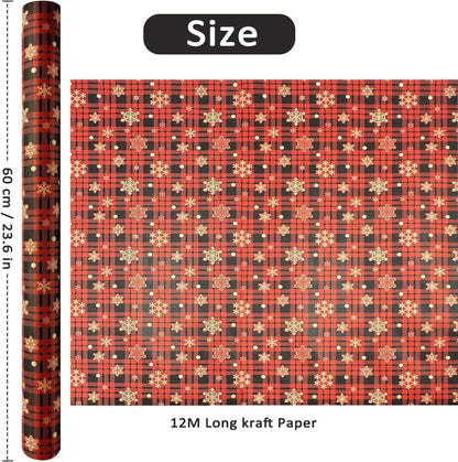 Jumbo Weihnachtsgeschenkpapierrolle 60cm x12m Rotes