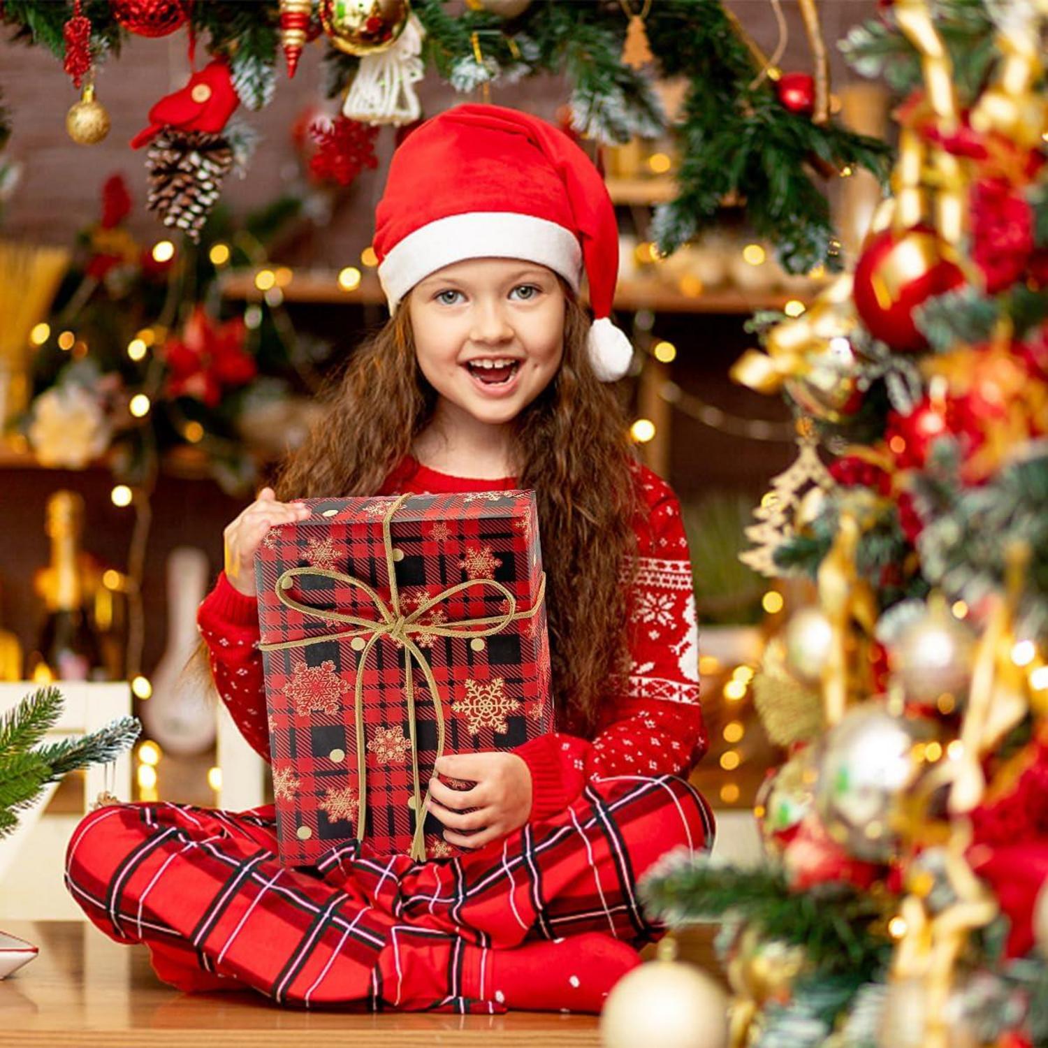 Jumbo Geschenkpapierrolle 60x12m recycelbares rotes Weihnachts-Kraftpapier