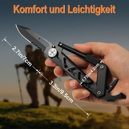 Multitool Karabiner Taschenmesser für Männer Schwarz