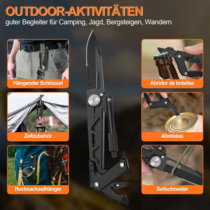 Geschenke für Männer: Karabiner Taschenmesser Schlüsselanhänger 7-in-1