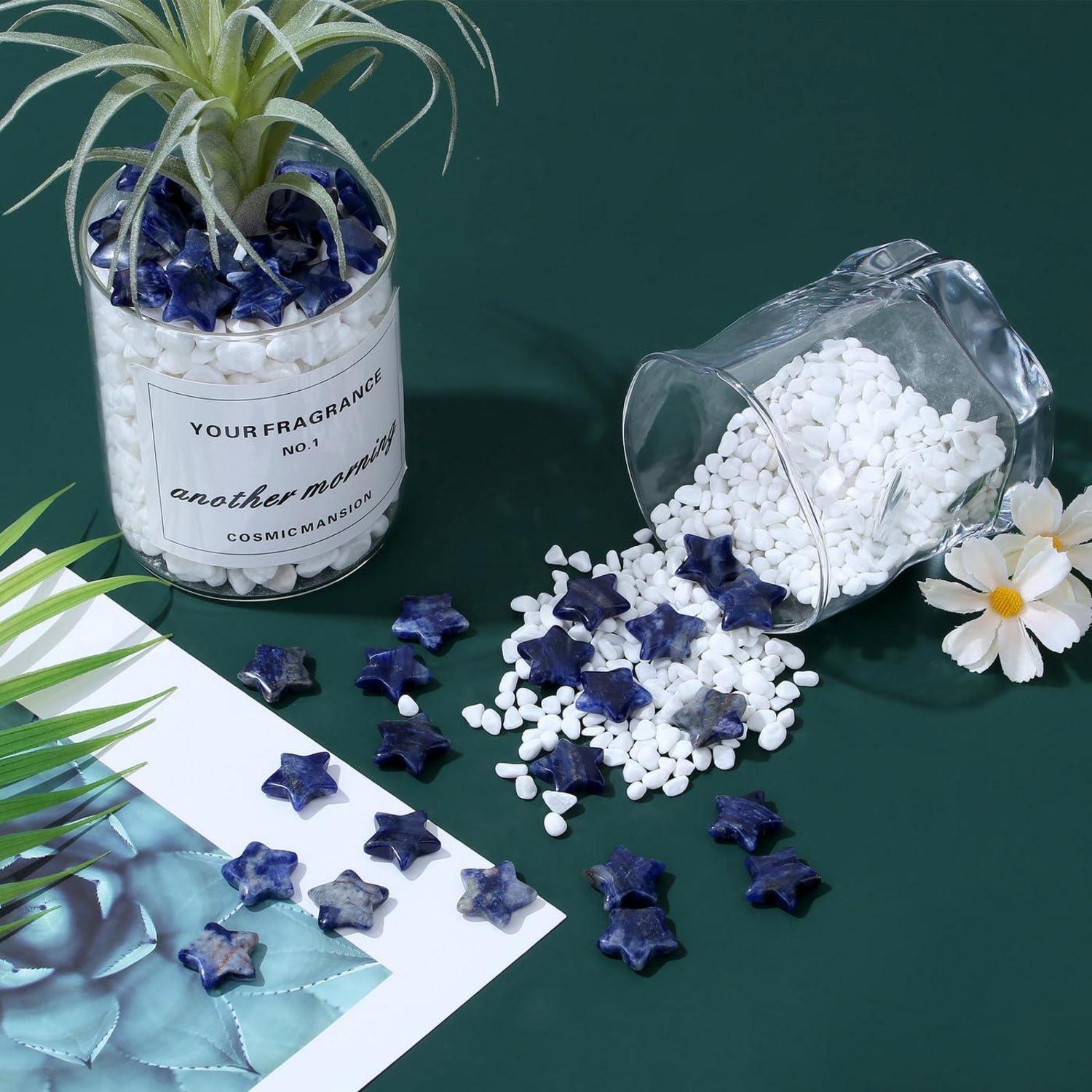 20er Blauer Sodalith Sternkristall Heilsteine Set Meditation Glückssteine