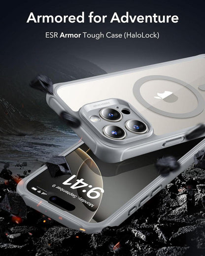 ESR iPhone 16 Pro Hülle MagSafe 360 Grad Schutzhülle Grau