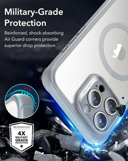 Schutzhülle für iPhone 16 Pro, Kompatibel mit MagSafe, 360 Grad, Grau