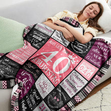 Kuscheldecke 40. Geburtstag Frau 200x150cm Flanell-Fleece