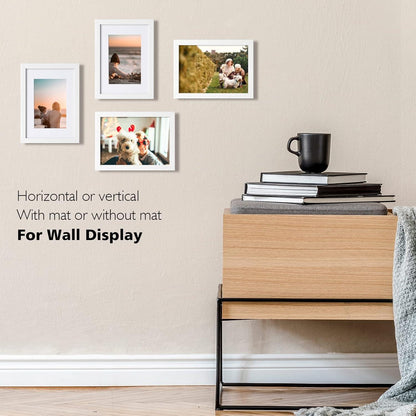 A5 Bilderrahmen Fotorahmen Acrylglas Verbundholz Weiß Tisch Wandmontage