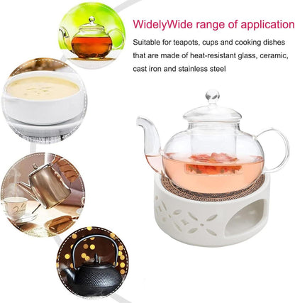 Stövchen Teewärmer Porzellan Teelichthalter Herdmatte Kaffeewärmer