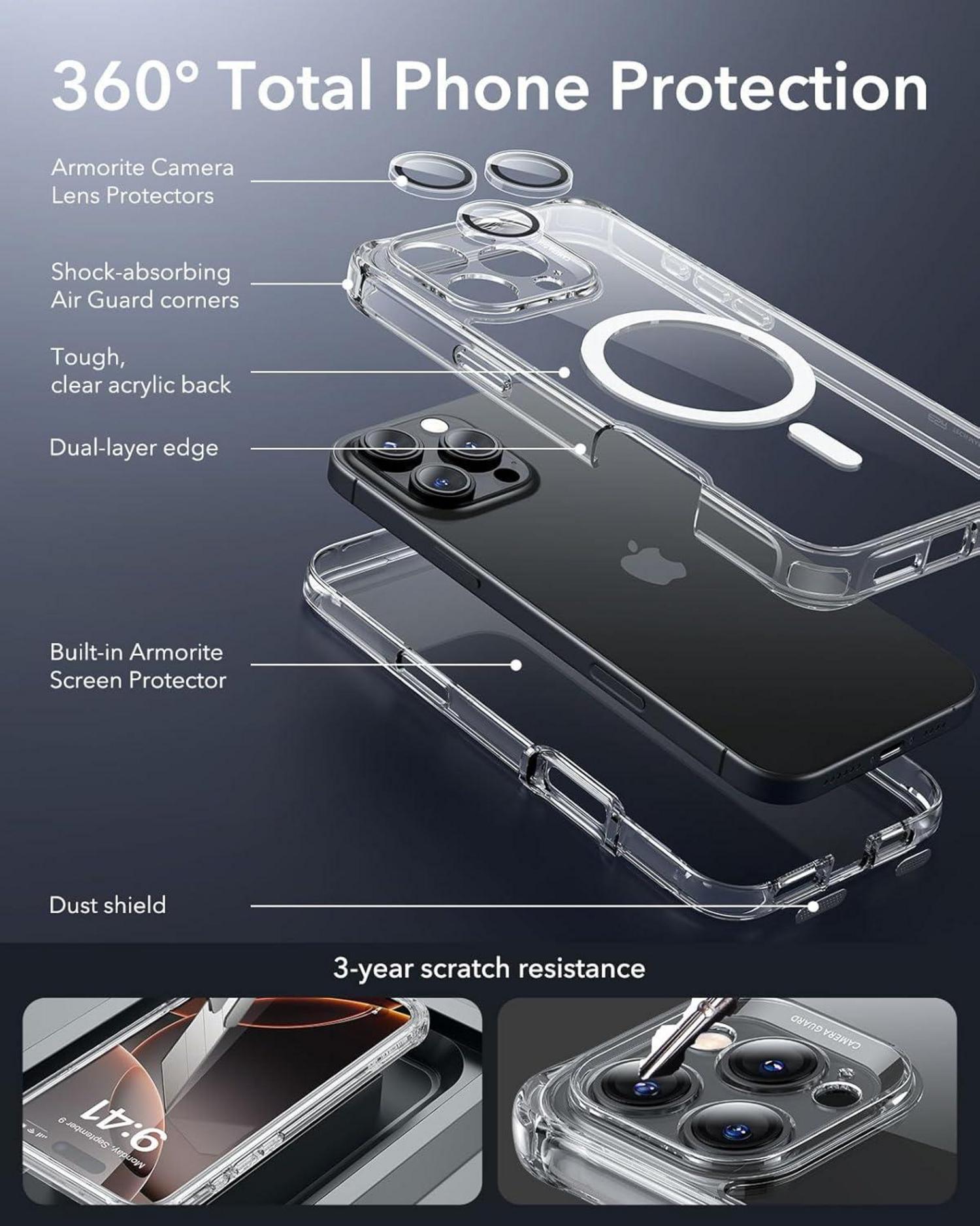 ESR iPhone 16 Pro Max Hülle MagSafe 360 Grad Schutz Militärnorm