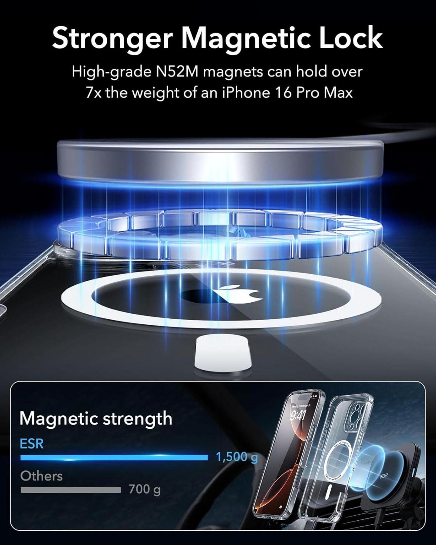 Handyhülle iPhone 16 Pro Max MagSafe 360 Grad Schutz Stoßfest Klar